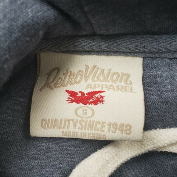 RETRO VISION APPAREL Size Small Men's Hockey Style Hoodie Blue Michigan - Picture 9 of 10